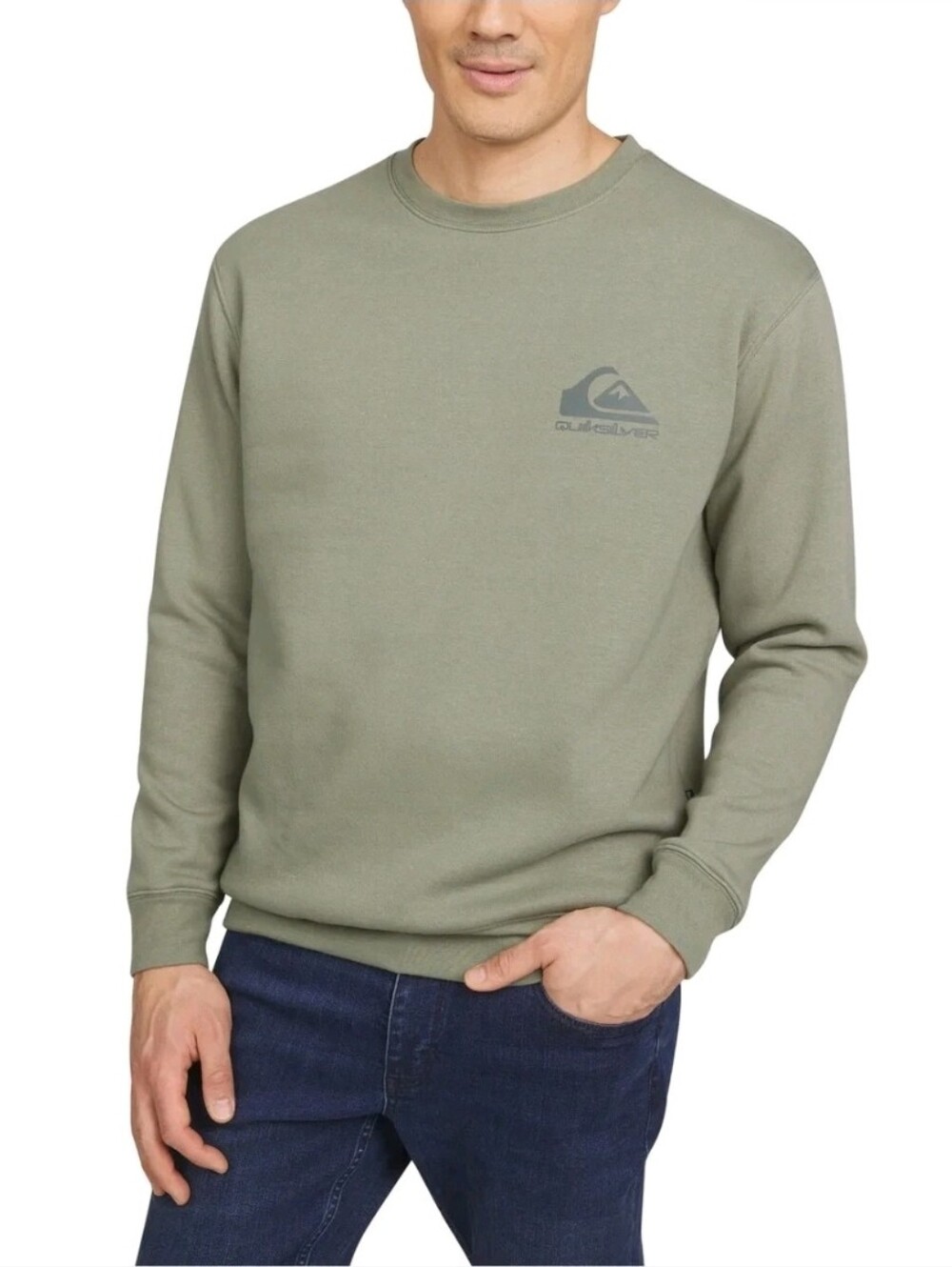 Quiksilver Men's Crewneck Sweatshirt in Olive Green XL